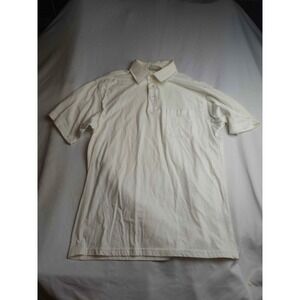 Knightsbridge Mens Short Sleeve Polo Shirt Cream White Chest Pocket Medium